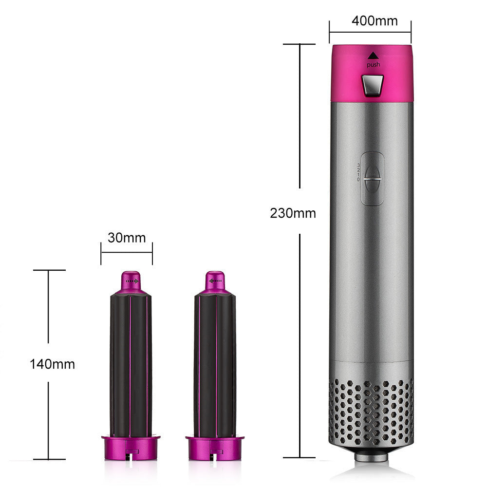 Blue 5 In 1 Hot Air Styler Automatic Hair Curling Straightening Brush With Leafless Dryer