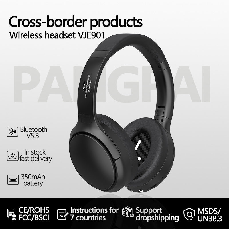 Elosung Silver Vje901 Wireless Bluetooth Over Ear Headphones With Active Noise Cancelling