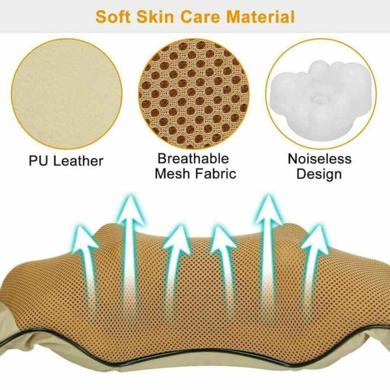 1 Sets of Elosung 1 Sets Of Kneading Neck And Shoulder Massager With Heat Four Button Design Black