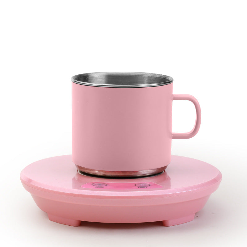 Elosung Pink Multifunctional Cooling And Heating Cup With Mug 10W Rapid Temperature Adjustment