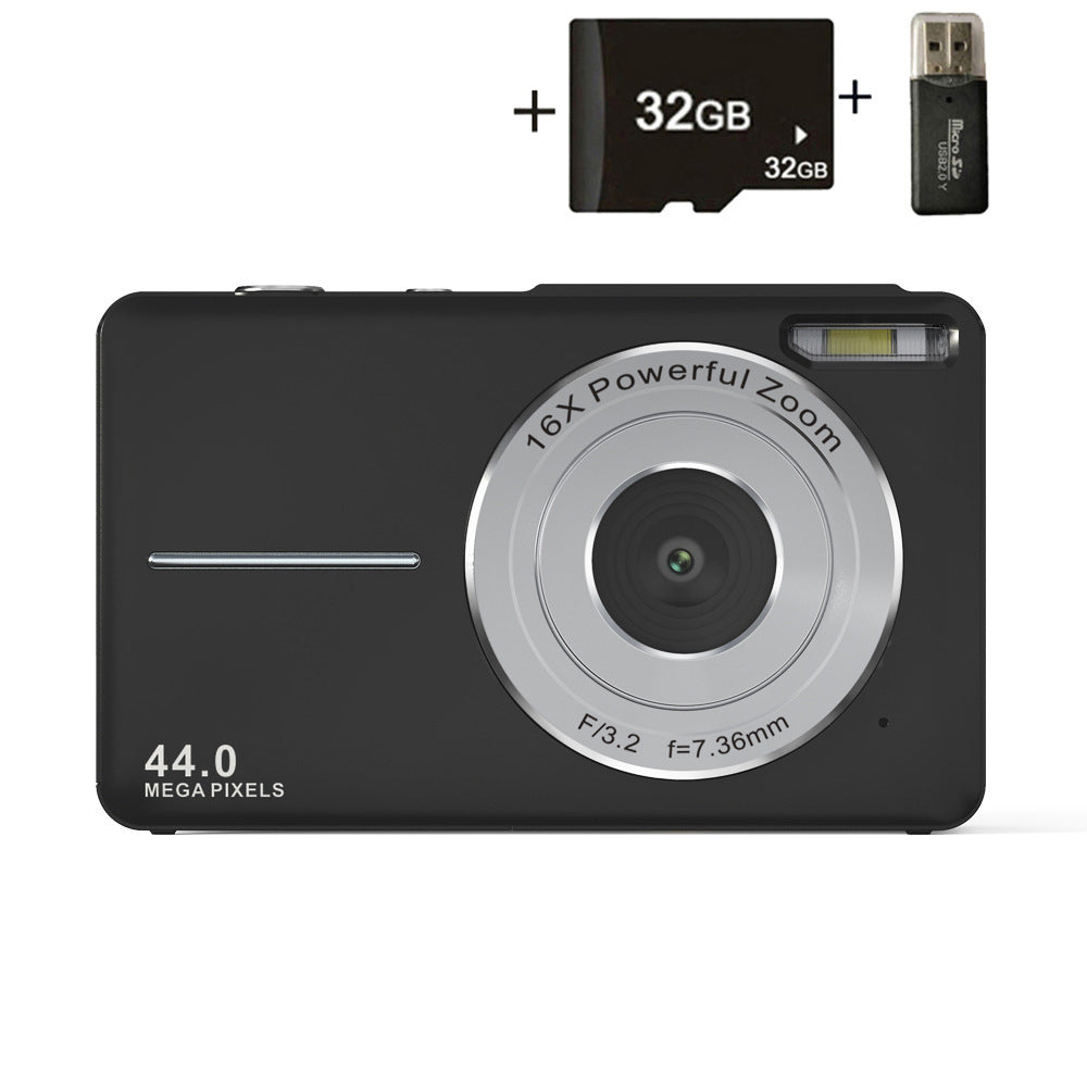 Elosung Black Dc403 Digital Camera 16X Zoom 2.4 Inch Ips Screen 32Gb Memory Card Included