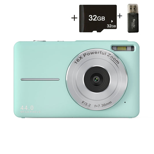 Elosung Green Dc403 Digital Camera 16X Zoom 2.4 Inch Ips Screen 32Gb Memory Card Included
