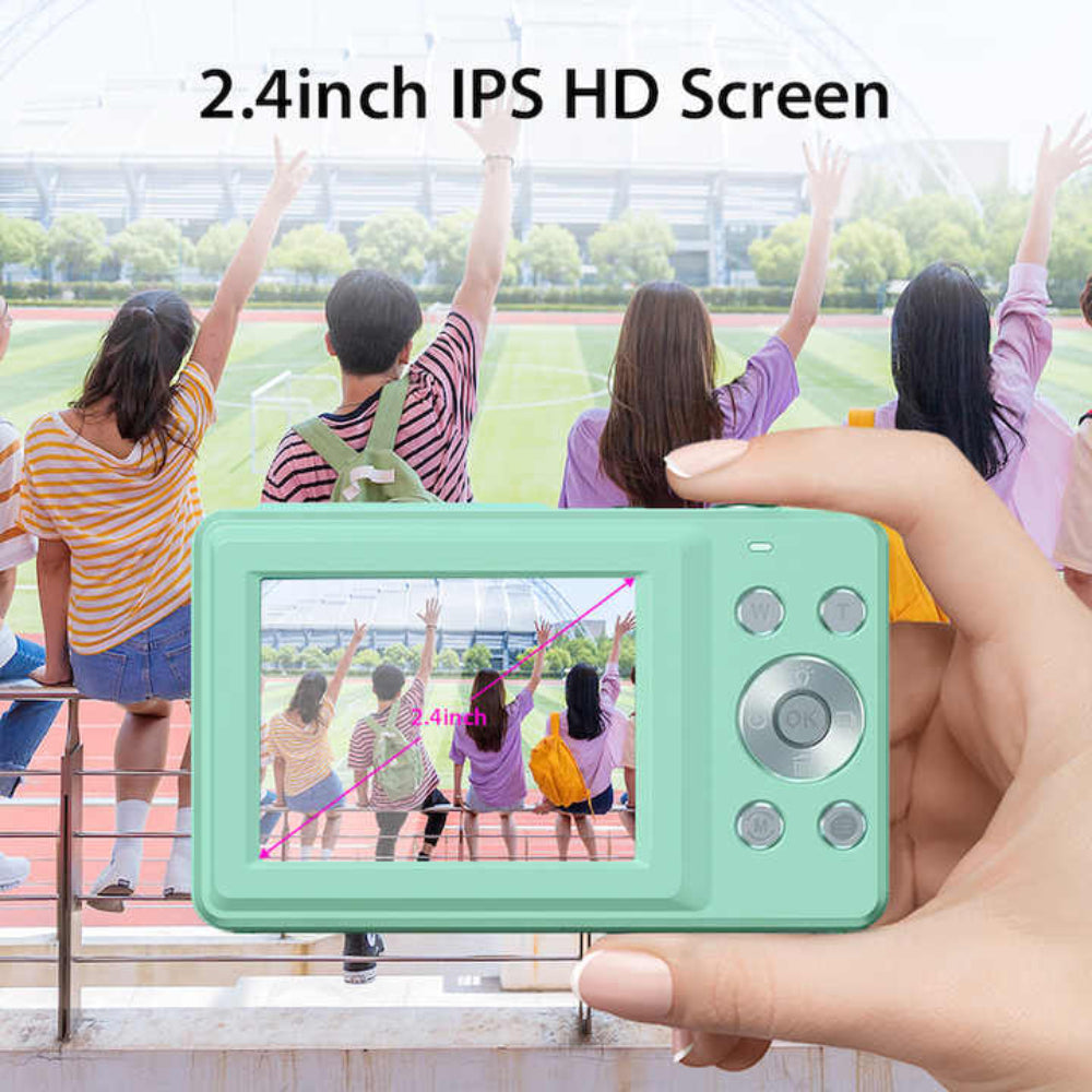 Elosung Green Dc403 Digital Camera 16X Zoom 2.4 Inch Ips Screen 32Gb Memory Card Included