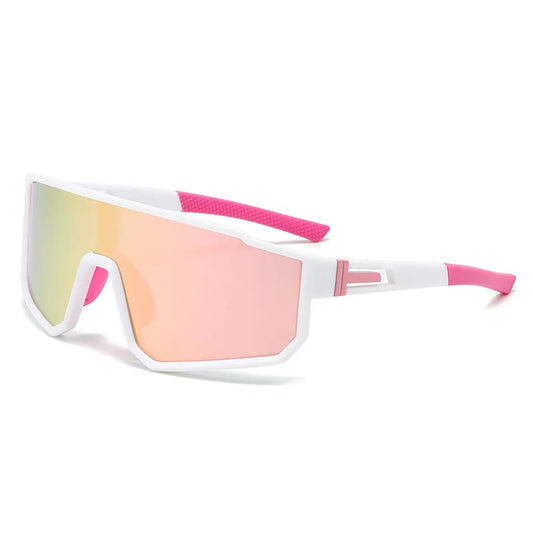 Uv400 Sports Sunglasses With Polarized Tac Lens White/Pink