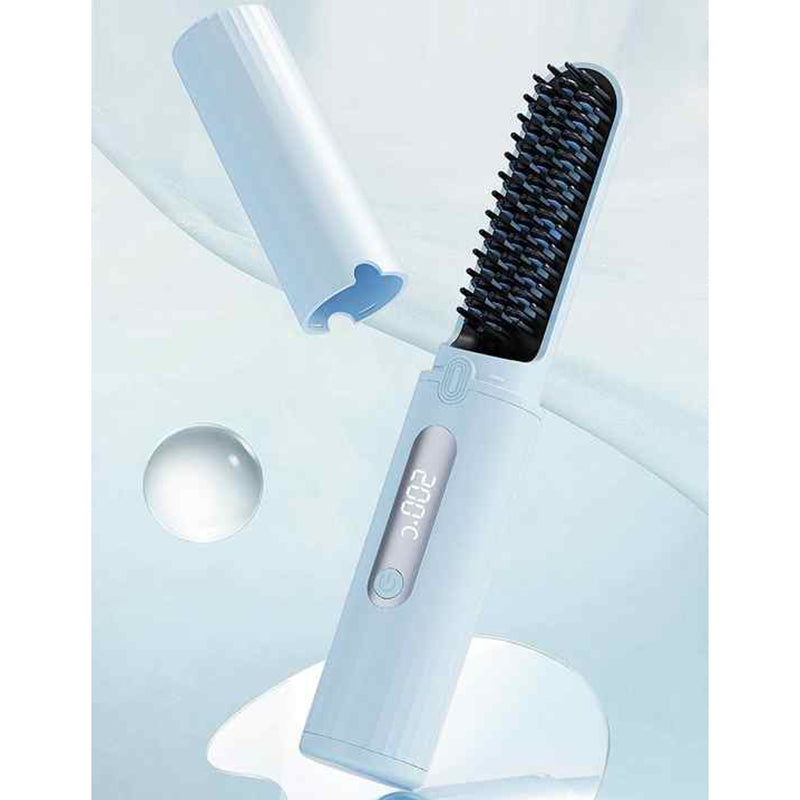 Elosung Cordless Hair Straightener Brush With Adjustable Temperature Black