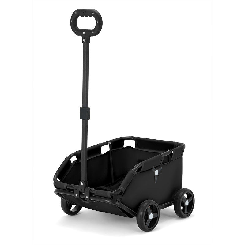 Elosung Black Foldable Pet Travel Wagon For Small Dogs Lightweight