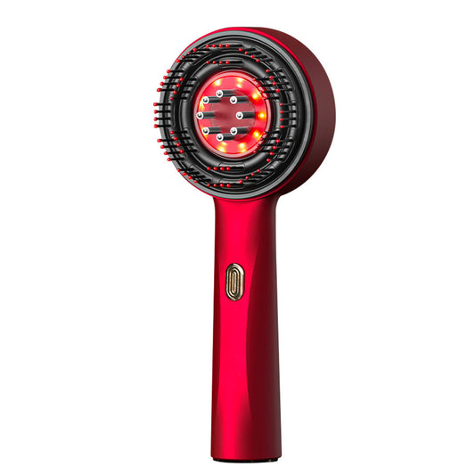 Elosung Wn 02 Red Multi Function Light Massage Comb With 3 Modes Rechargeable Battery