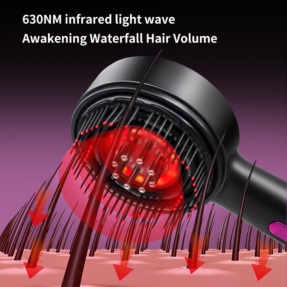 Elosung Wn 02 Red Multi Function Light Massage Comb With 3 Modes Rechargeable Battery