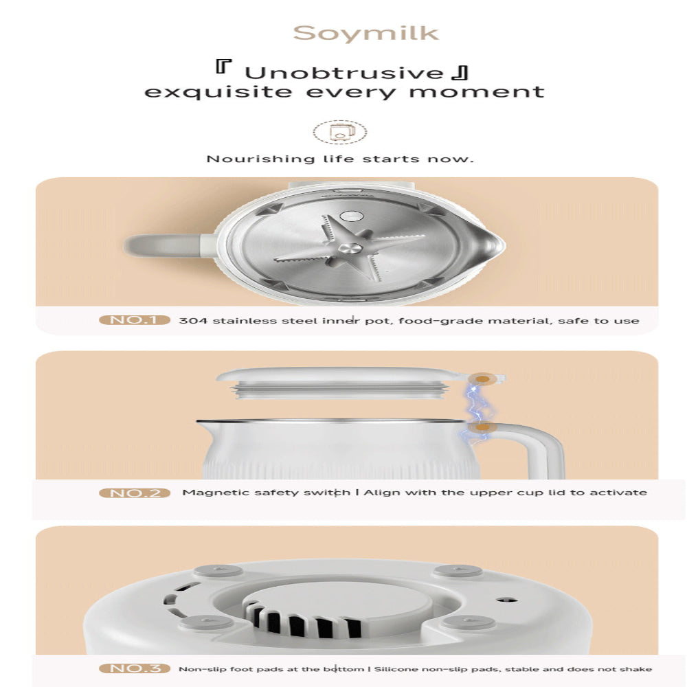 Multifunctional High Speed Soy Milk Maker With 1.2L Capacity And Bottom Heating