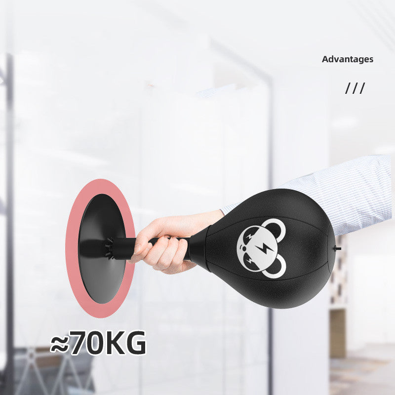 Desktop Punching Speed Ball Durable Leather Stable Base (Bear Pattern And Kids Boxing Gloves)