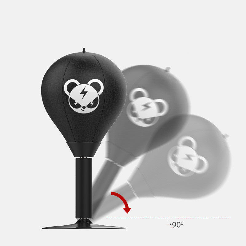 Desktop Punching Speed Ball Durable Leather Stable Base (Bear Pattern And Kids Boxing Gloves)