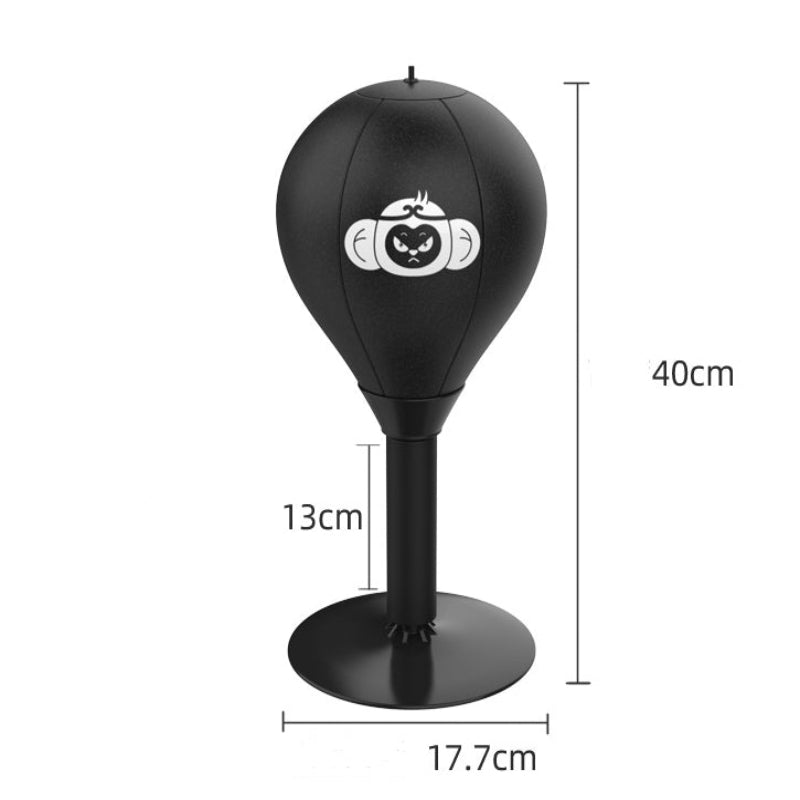 Desktop Punching Speed Ball Durable Leather Stable Base (Bear Pattern And Kids Boxing Gloves)