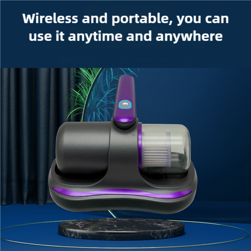 Elosung Purple Handheld Dust Mite Vacuum Cleaner Cordless High Suction Power Usb Rechargeable
