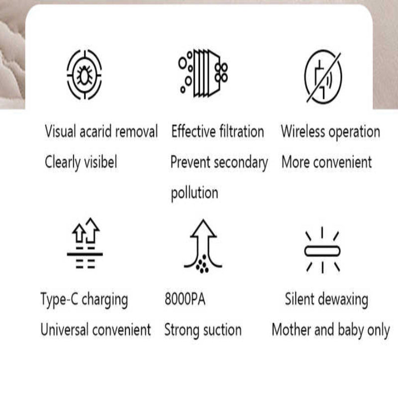 Elosung Purple Handheld Dust Mite Vacuum Cleaner Cordless High Suction Power Usb Rechargeable