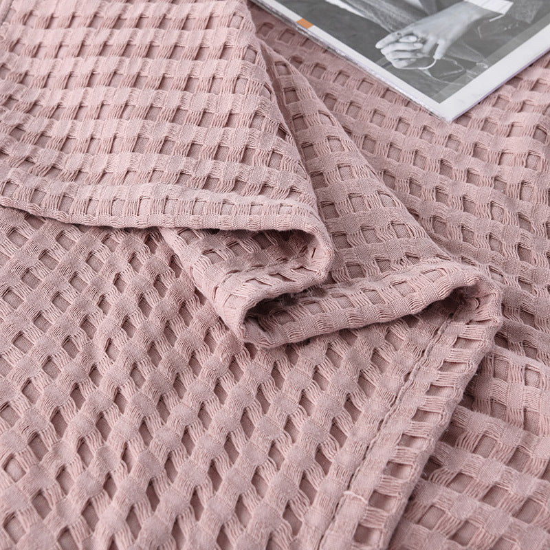 Cotton Waffle Blanket Air Conditioning Blanket/Throw/Summer Quilt 200*230Cmgreen