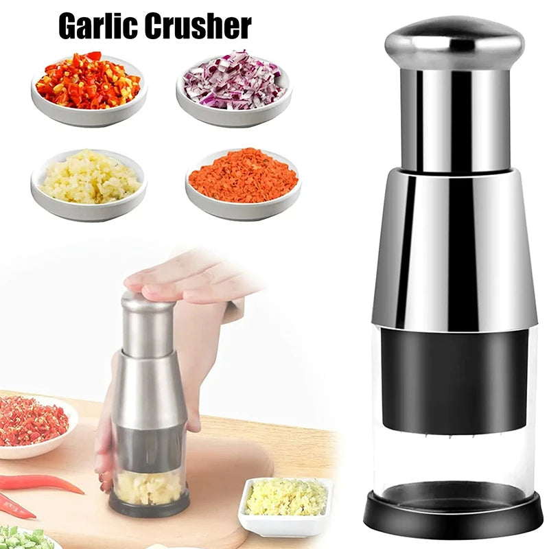 Elosung 2Pcs Manual Garlic Press Stainless Steel Crushing Mashing Tool For Kitchen Use