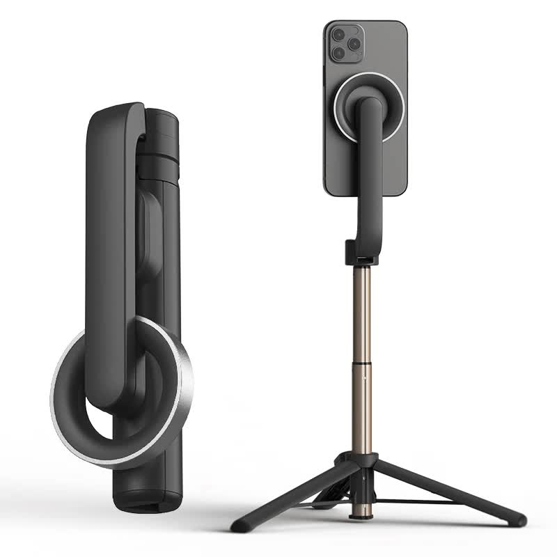 Black Multifunctional Foldable Selfie Stick With Tripod Stand & Bluetooth Remote
