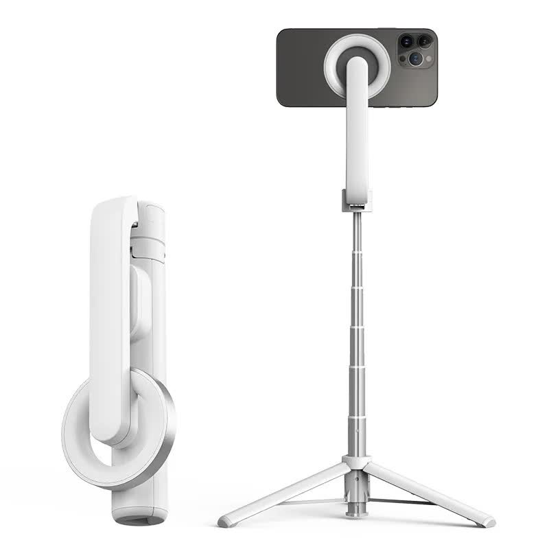 Elosung White Multifunctional Foldable Selfie Stick With Tripod Stand & Bluetooth Remote