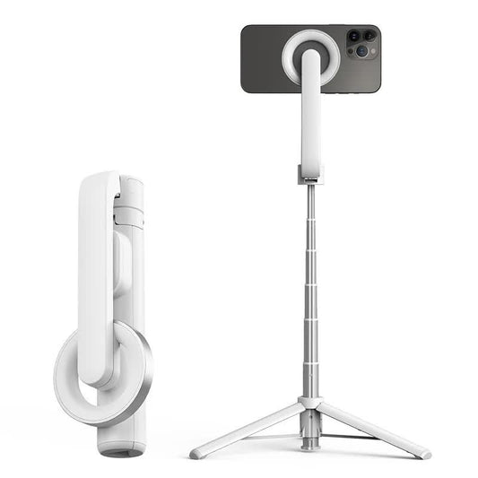 Elosung White Multifunctional Foldable Selfie Stick With Tripod Stand & Bluetooth Remote