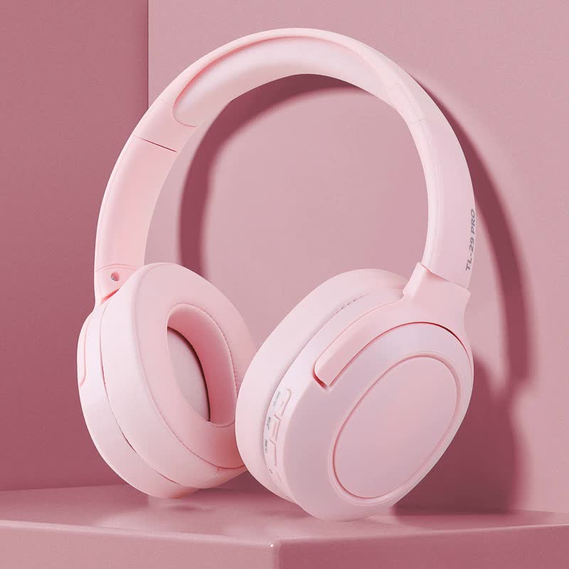Elosung Pink Wireless Noise Cancelling Over Ear Headphones Bluetooth 5.0 Long Battery Life