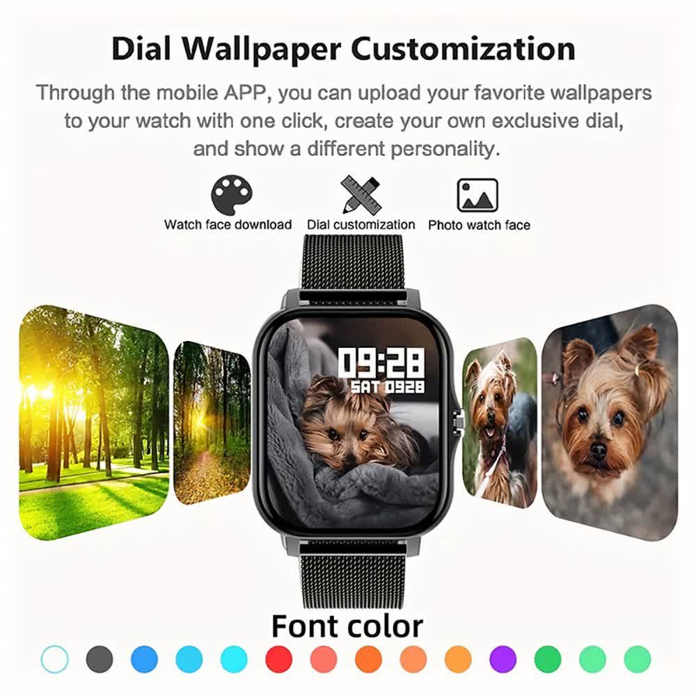 Elosung Pink Smart Fitness Watch With Large Display 24 Sport Modes Heart Rate Monitor & More