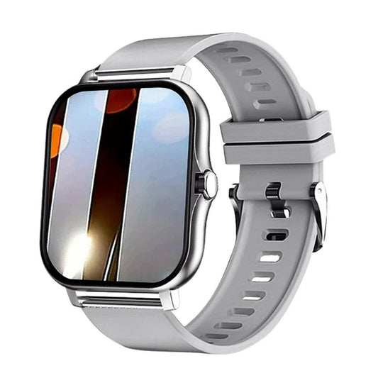 Elosung Single Silicone Strap Silver Smart Fitness Watch With Large Display 24 Sport Modes Heart Rate Monitor & More