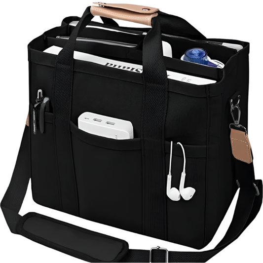 Black Multi Functional Canvas Tote Bag With Strap Spacious And Durable