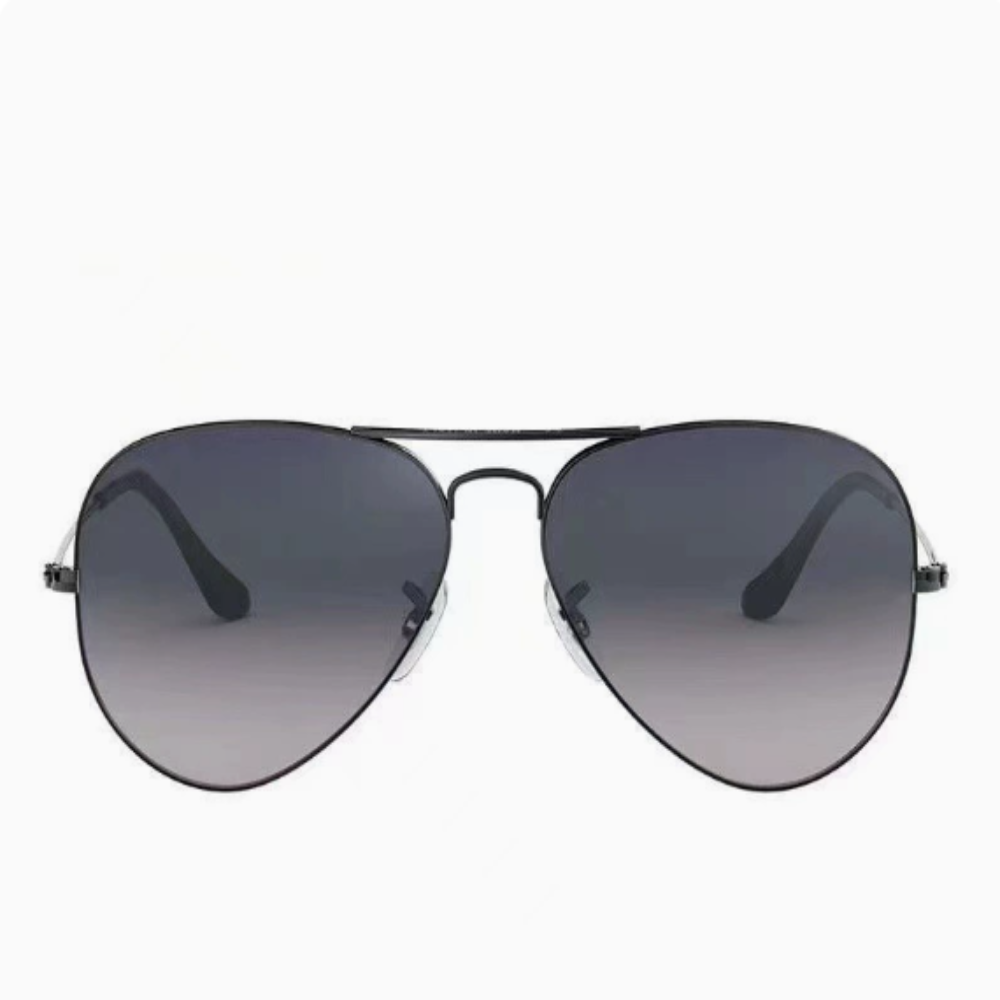 Elosung Black Frame Gradient Blue Glass Lens Classic Aviator Sunglasses Uv400 Protection With Metal