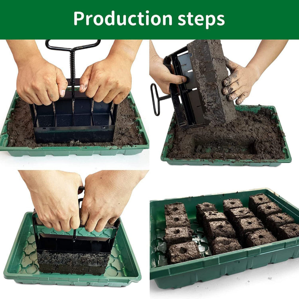 Elosung 5X5 Soil Block Maker Durable Handheld Gardening Tool For Seed Starting