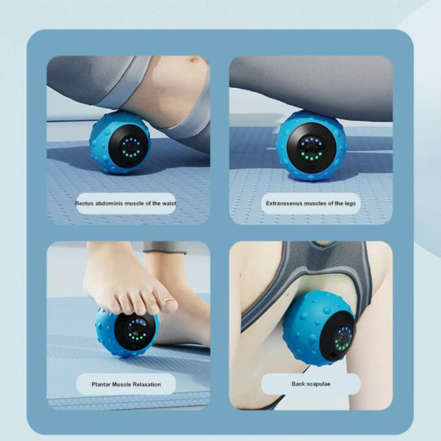 Blue Rechargeable Electric Massage Ball Vibrating Full Body Muscle Relaxation Tool