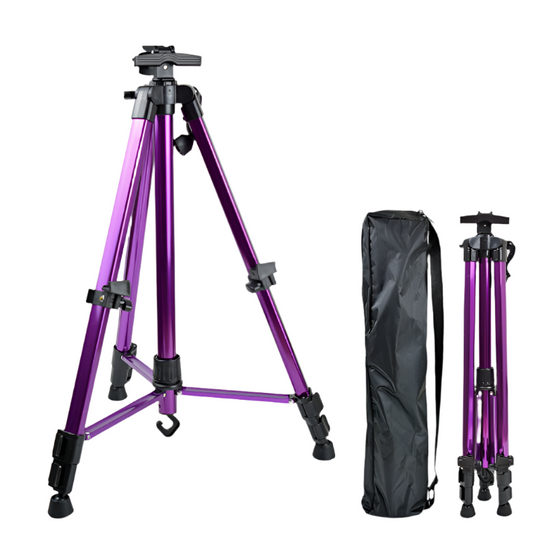 Purple Lightweight Adjustable Aluminum Camera Tripod With Carry Bag Professional Photography Stand