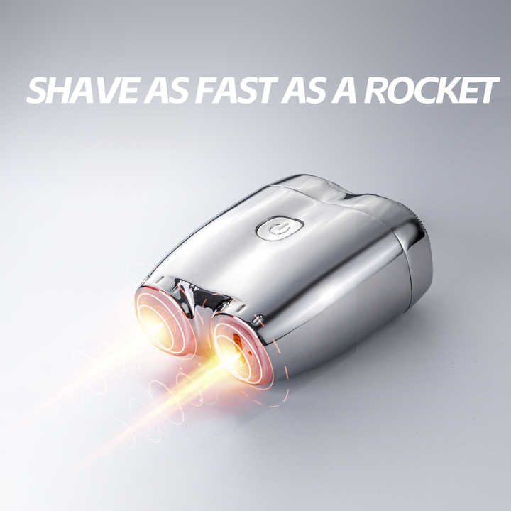 Orange Twin Head Electric Shaver Compact Rechargeable Razor For Men