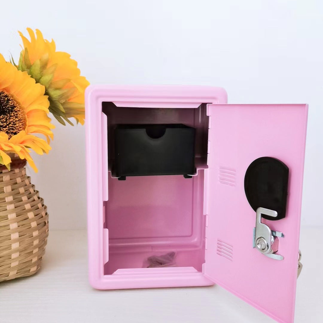 Pink Mini Metal Safe Box With Combination Lock And Key Compact Security Storage