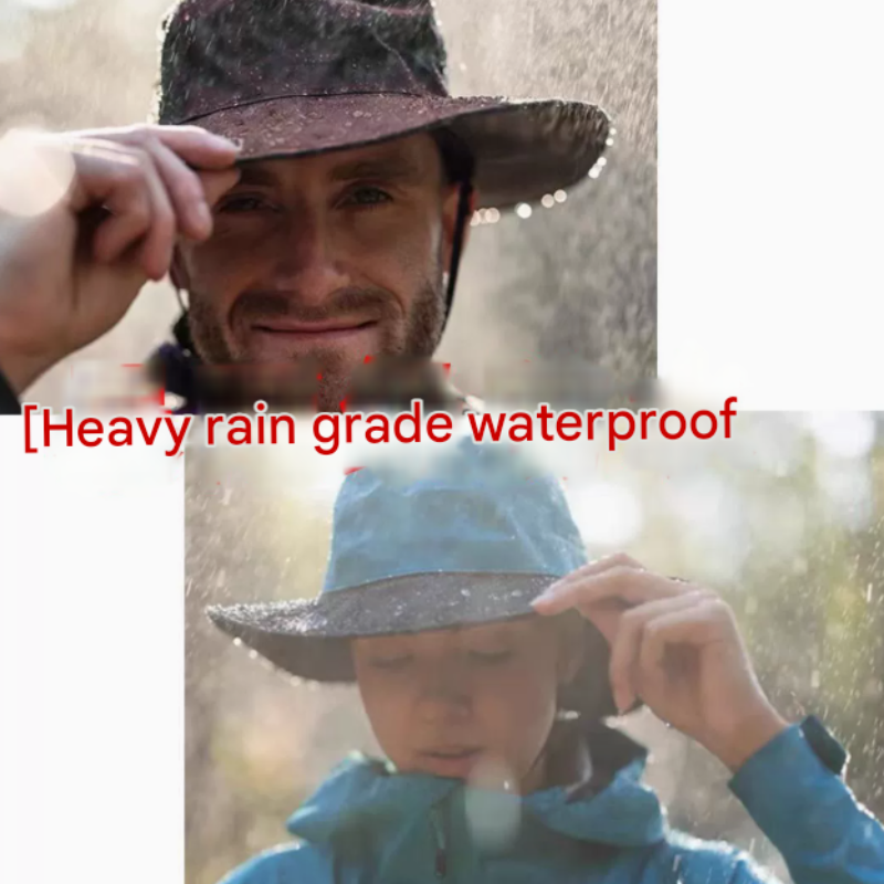 Black Outdoor Waterproof Wide Brim Rain Hat