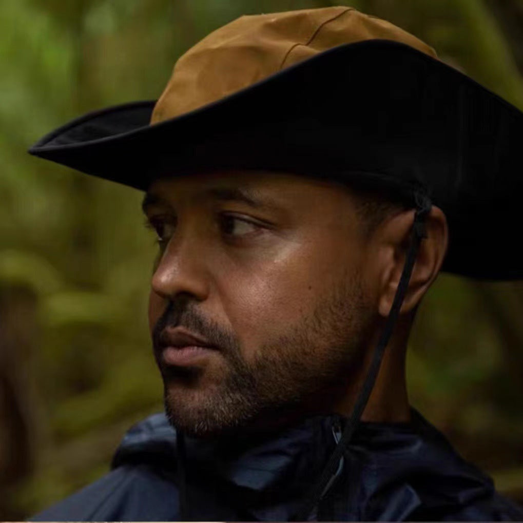 Black Outdoor Waterproof Wide Brim Rain Hat