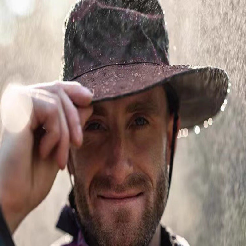 Black Outdoor Waterproof Wide Brim Rain Hat