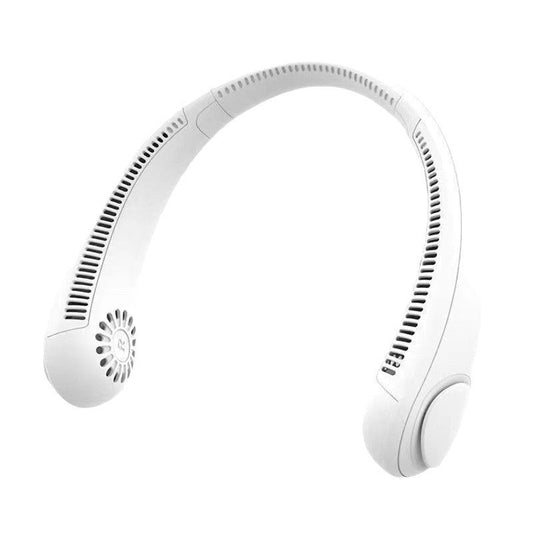 2 Pcs White Neck Fan Hands Free Personal Quiet And Ideal For Outdoor Indoor Use