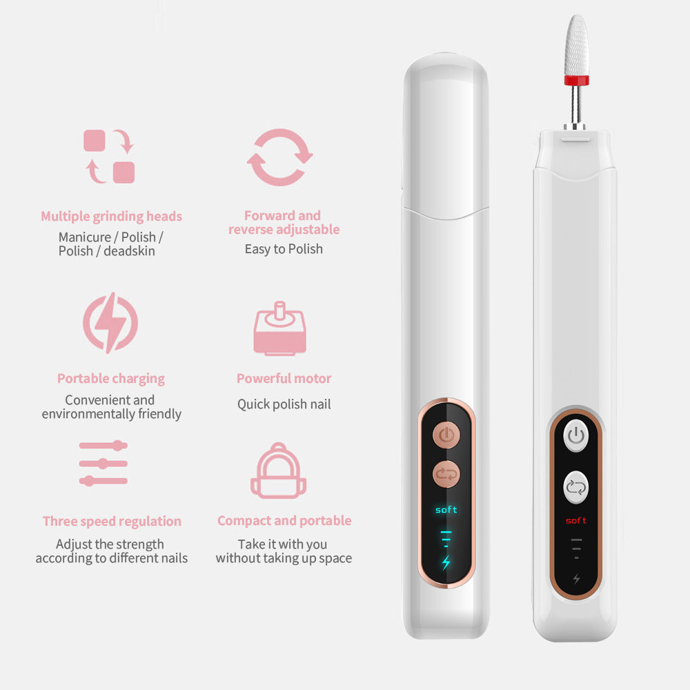 Electric Nail Drill Set Portable Polishing Tool With Multiple Attachments For Professional Use