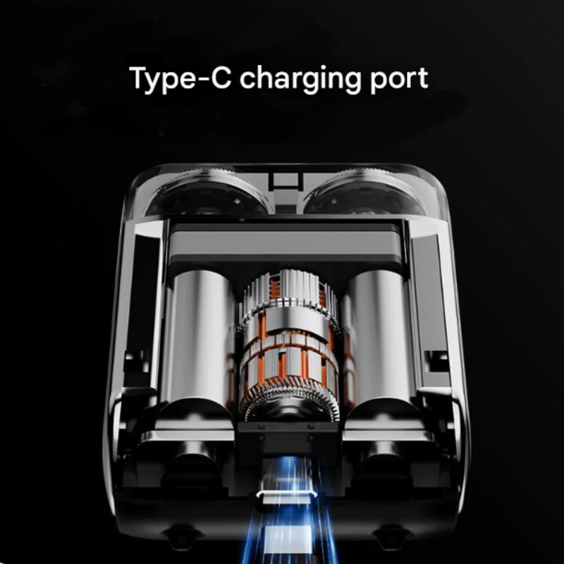 Orange Electric Shaver Compact And Portable Usb Rechargeable With Digital Display Ergonomic Design