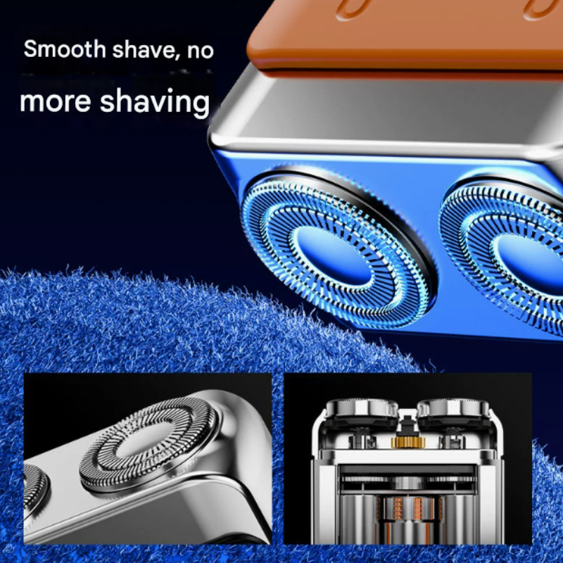 Orange Electric Shaver Compact And Portable Usb Rechargeable With Digital Display Ergonomic Design