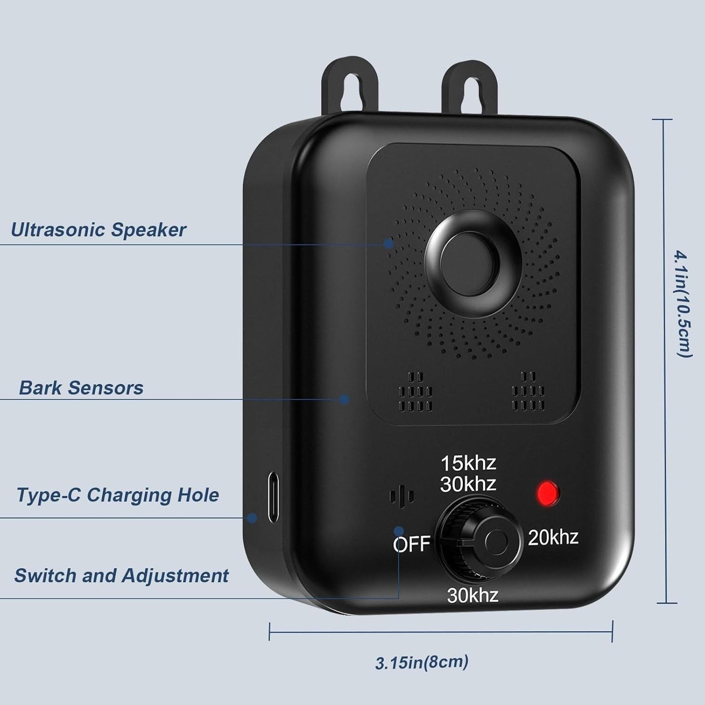 Ultrasonic Dog Repeller Adjustable Frequency (15Khz 30Khz) For Training And Behavior Correction