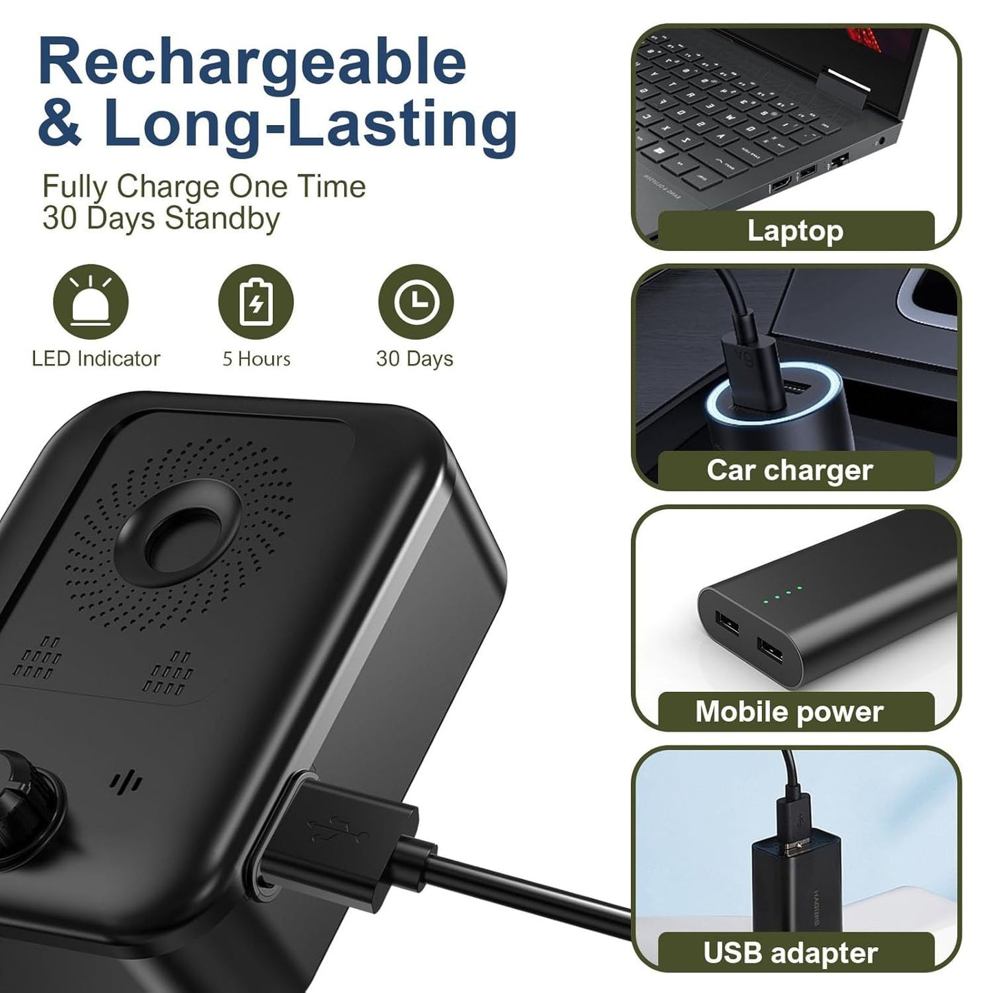 Ultrasonic Dog Repeller Adjustable Frequency (15Khz 30Khz) For Training And Behavior Correction