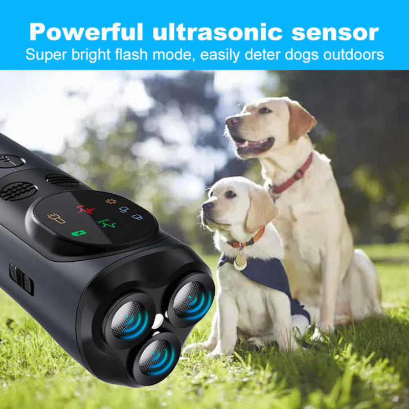 Ultrasonic Dog Repeller High Power Flash Mode Effective Outdoor Use For Controlling Aggressive Dogs