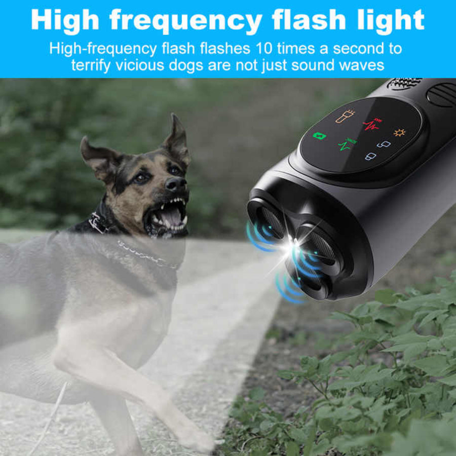 Ultrasonic Dog Repeller High Power Flash Mode Effective Outdoor Use For Controlling Aggressive Dogs
