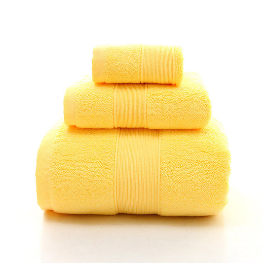 Yellow Luxury 100% Cotton Towel Set - 3-Piece Combed Bath
