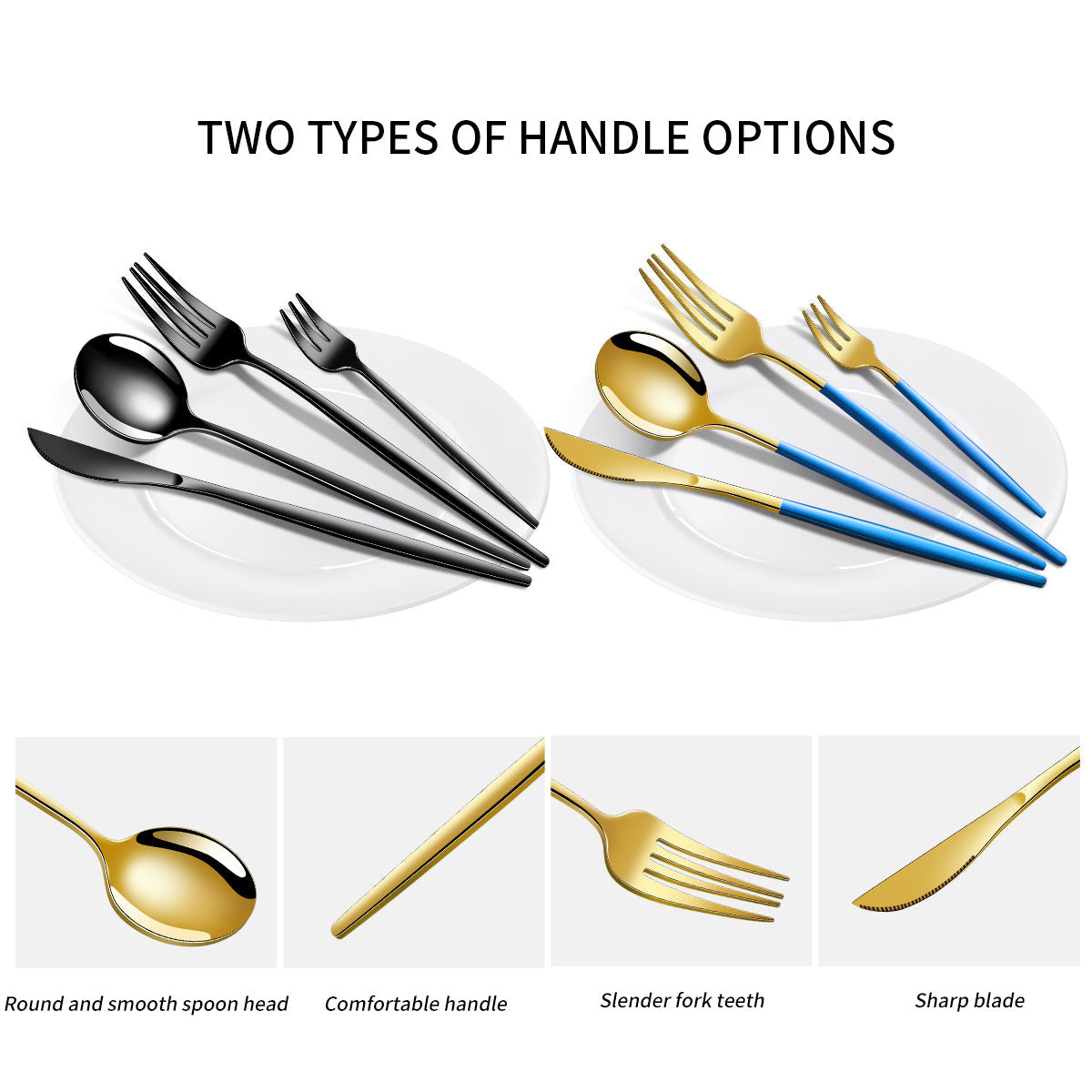 Elosung Red And Gold Patchwork Colours 410 Stainless Steel 16 Piece Flatware Set Elegant Dinnerware With Knife Fork Spoo