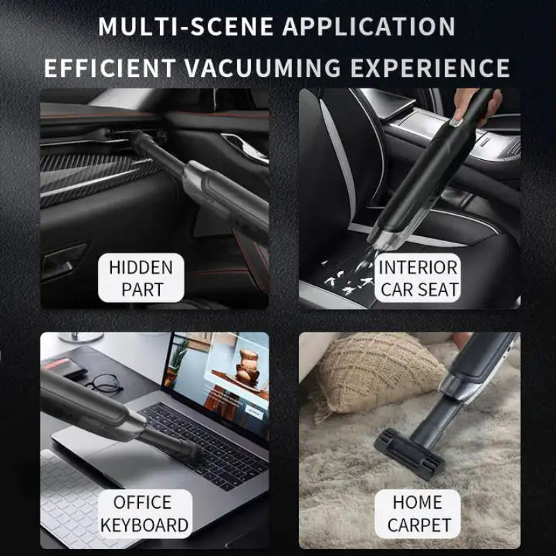 Wireless Handheld Car Vacuum Cleaner 8000Pa Suction Usb Rechargeable Wet & Dry Use Lightweight With Washable Filter 40 M