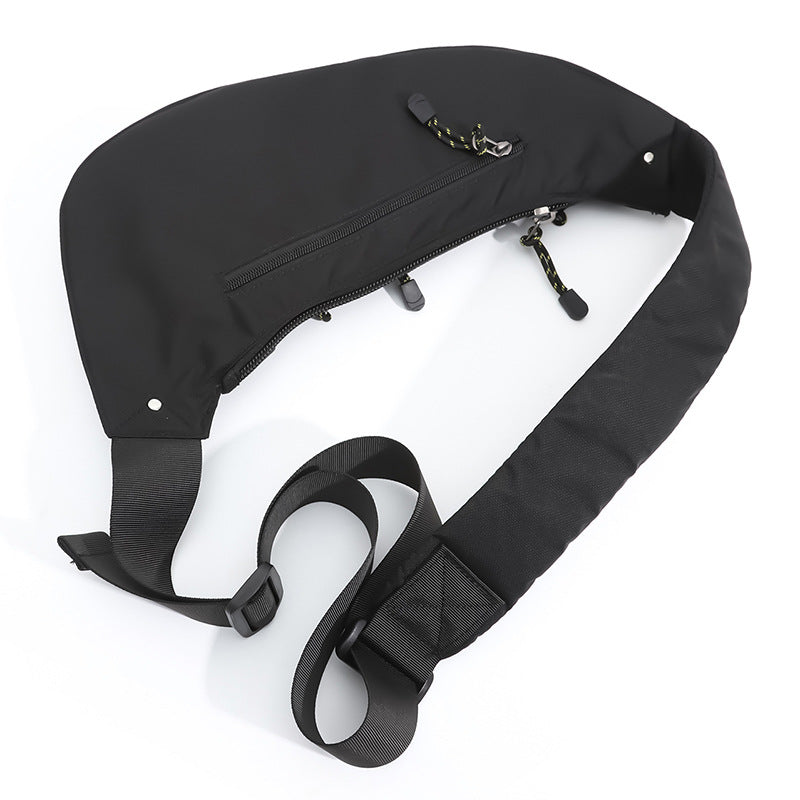 Black And Blue Men's Vintage Chest Bag Multi Functional Waterproof Crossbody Sling For Outdoor Sports