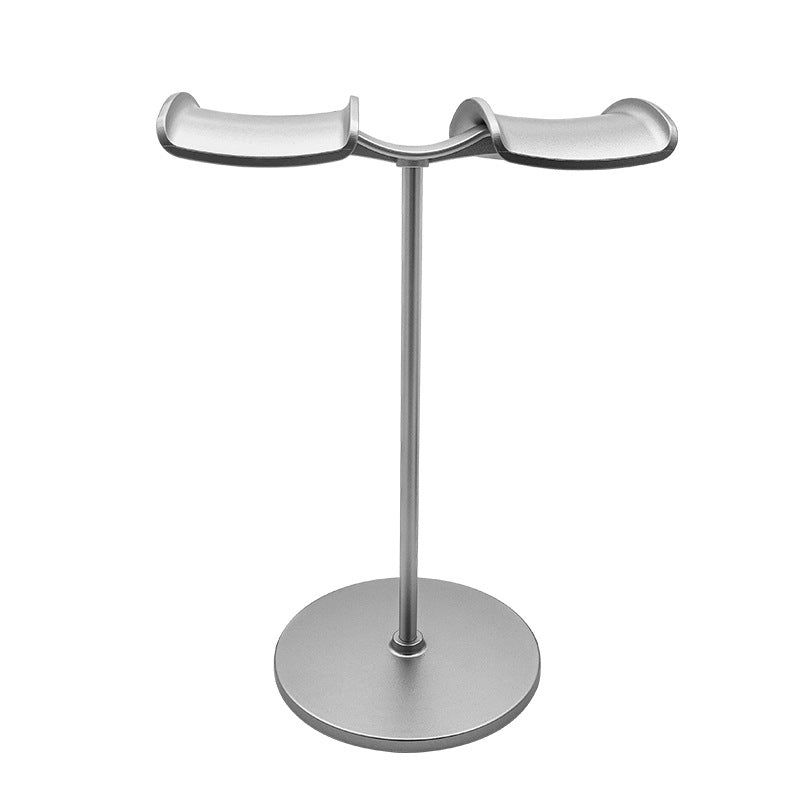 Elosung Silver Dual Headphone Stand Creative Double Hook Aluminum Alloy Display Holder