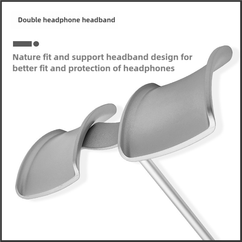 Elosung Silver Dual Headphone Stand Creative Double Hook Aluminum Alloy Display Holder